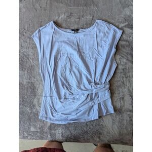 Banana Republic Womens Light Blue Draped Knot Front Cotton Sleeveless Top Large